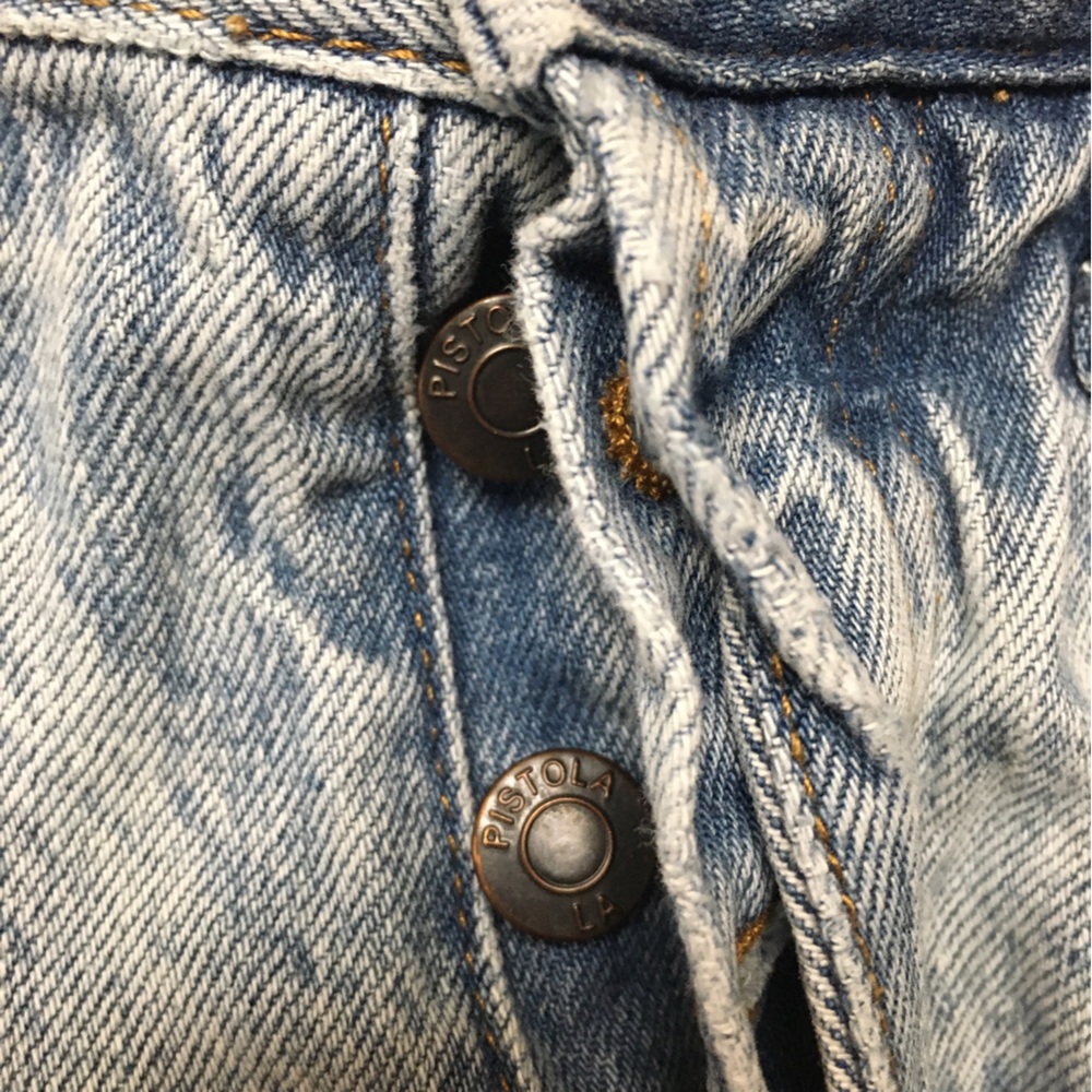 Anthropologie Pistola Cut Off Jean Shorts 26 Blue Button Fly 100% Cotton - Picture 2 of 9